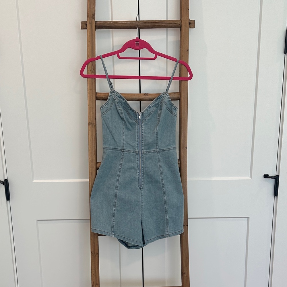 Selfie Leslie Blue Denim Romper